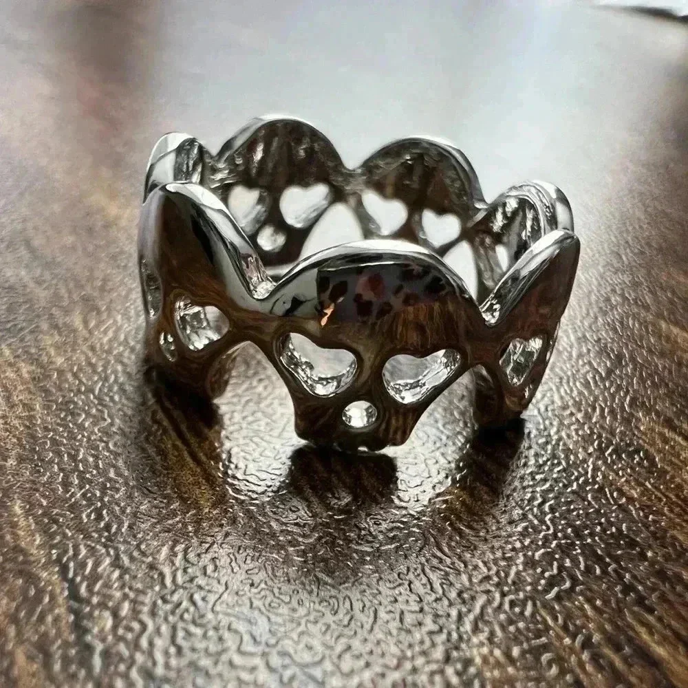 SET: (1) skull ring + (1) rhinestone skull dangly earrings